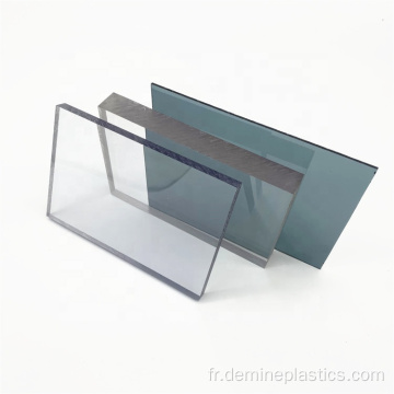 Feuille de polycarbonate solide en feuille de plastique teinté gris